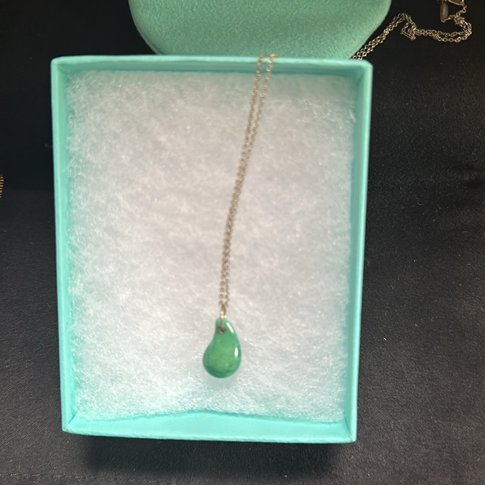 Tiffany & Co. Elsa Peretti Turquoise Teardrop Sterling Silver Necklace 16” - Picture 3 of 11